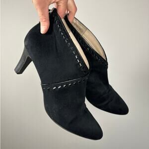 Life Stride Giada Almond Toe Black Heeled Booties Women's 11